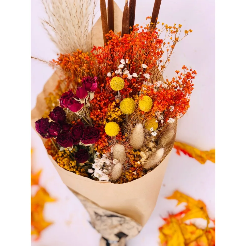 Gedroogde Bloemen Vallen Boeket, Eeuwige Herfst Arrangement, Mooie Thanksgiving, Interieur, Gedroogde Bloemen