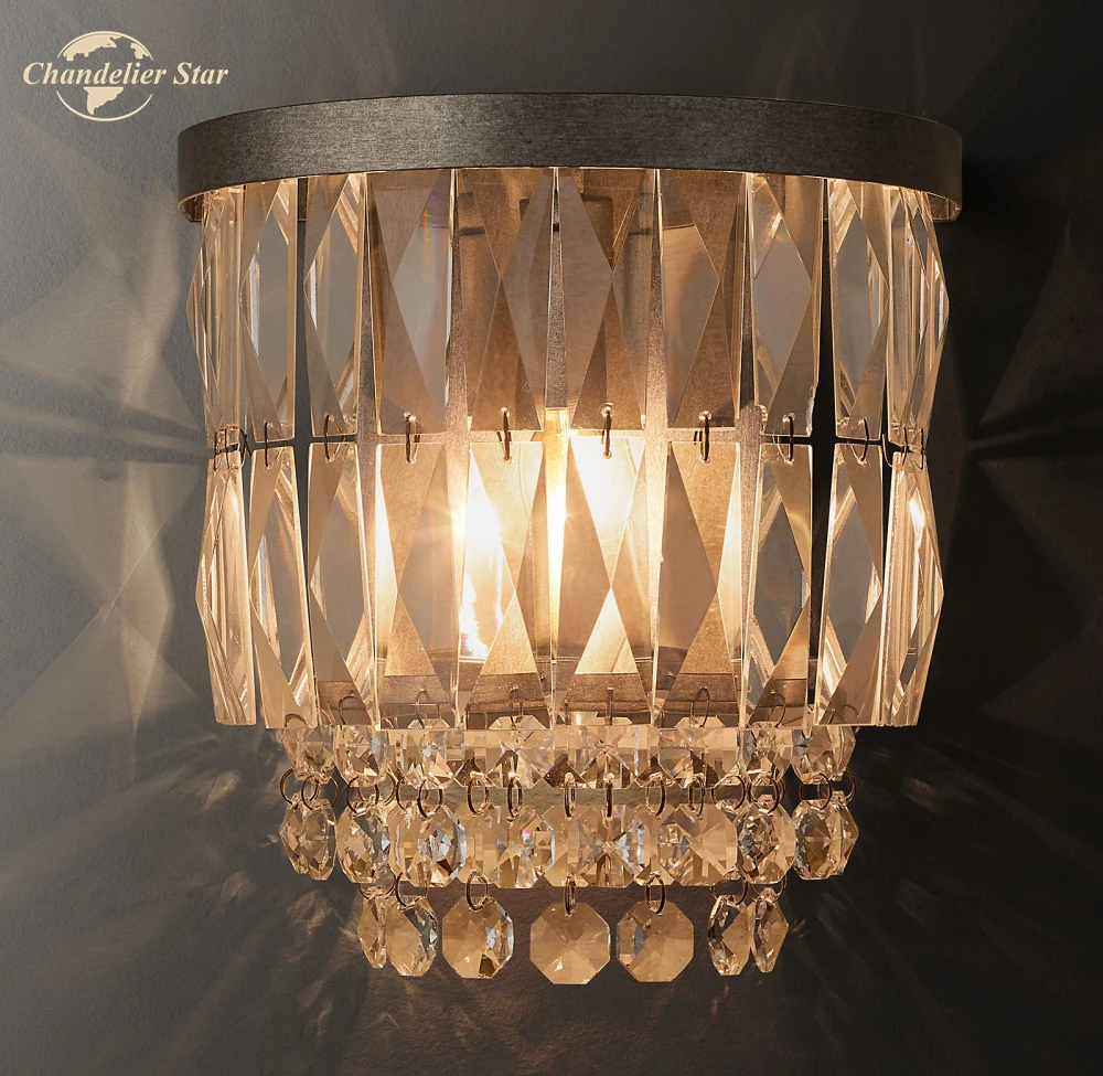 Modern LED Wall Lamps Lustre Portia Crystal Sconce Decoration Living Room Bedroom Bathroom Indoor Lighting Fixture