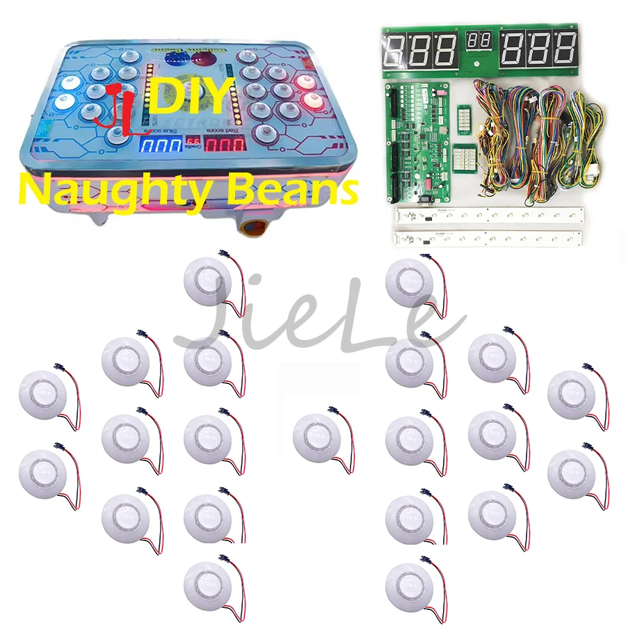 

DIY Naughty Bean Machine Coin Operated Indoor Amusement Equipment Hit Hammer Game Machine Arcade Machine Board with Wires Kit