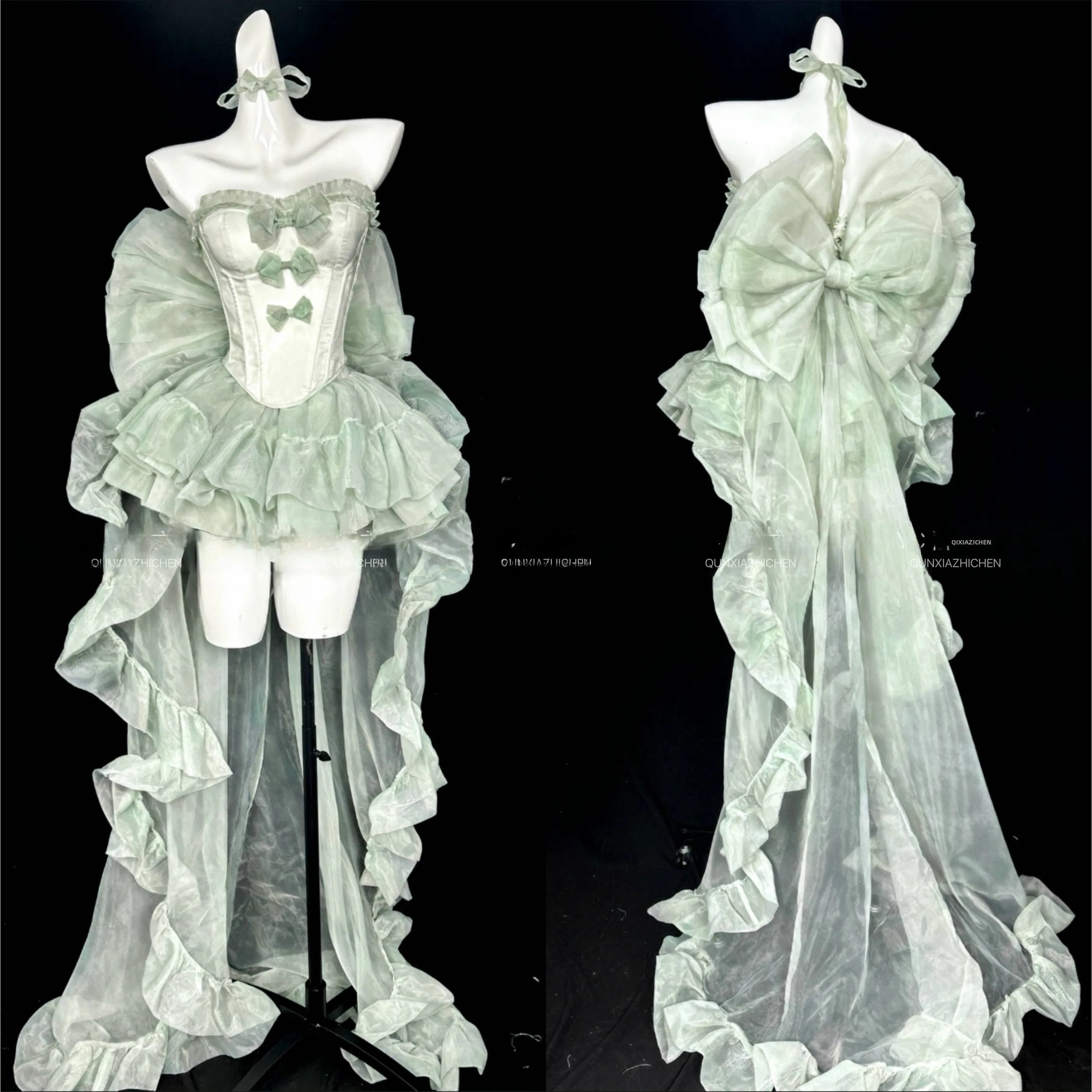 

Съемное платье с длинными рукавами для дня рождения, с завышенной талией, дизайнерское, женское, модное, летнее платье