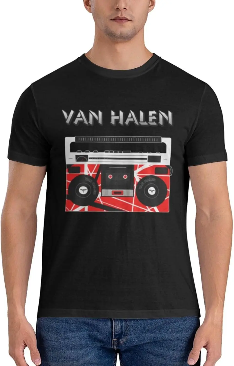 Van.1986 Halen Vintage تي شيرت نسائي كاجوال بأكمام قصيرة من القطن