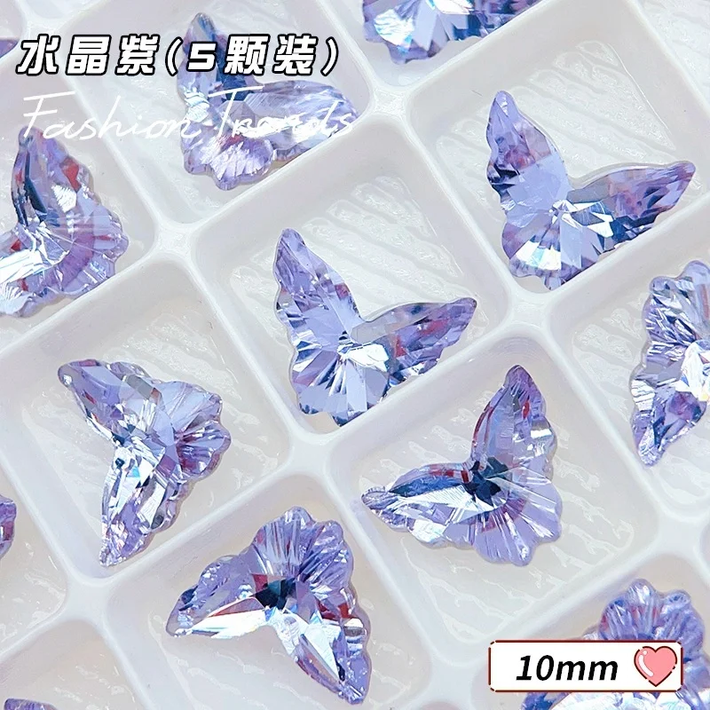 K9 Crystal 8x10mm Angel-Shaped butterfly diamonds Pointed bottomed Gems Used for earrings necklaces Nail Jewelry accessory