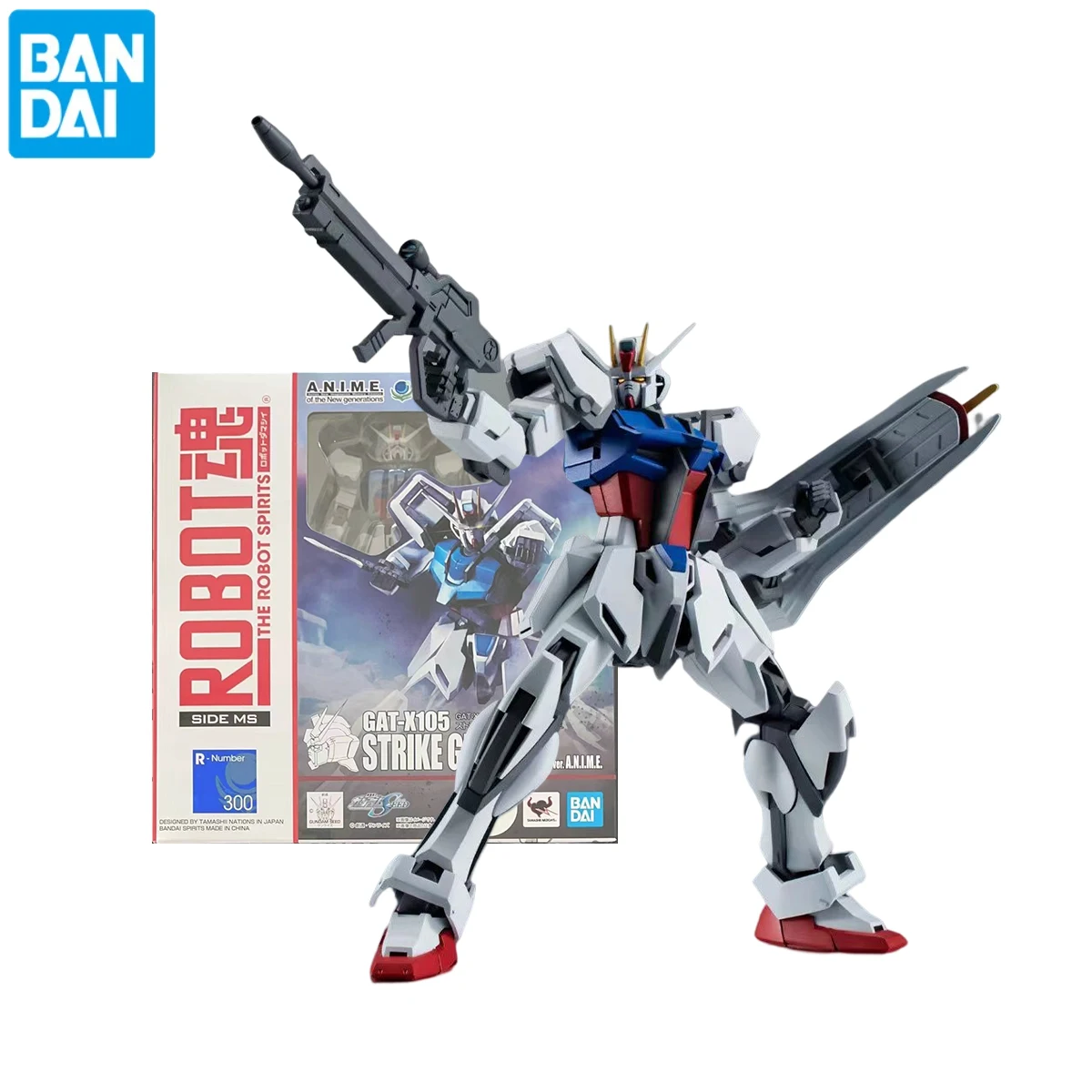 BANDAI In Stock Original THE ROBOT SPIRITS MS SEED Strike Gundam Anime Figures Action Model Toys