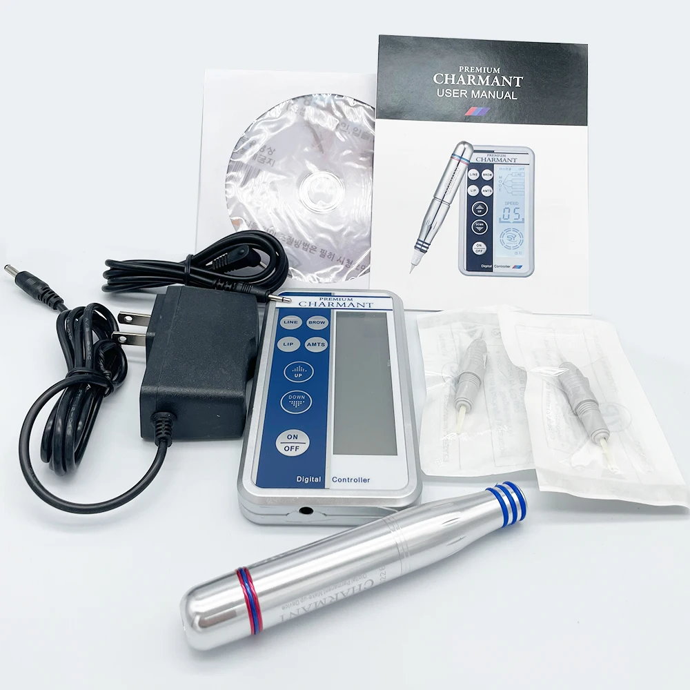 

Charmant Tattoo Machine Kit Professional Digital Rotary Tattoo Pen Use Cartridge Needle for Permanent Makeup Eyebrow Tattoo