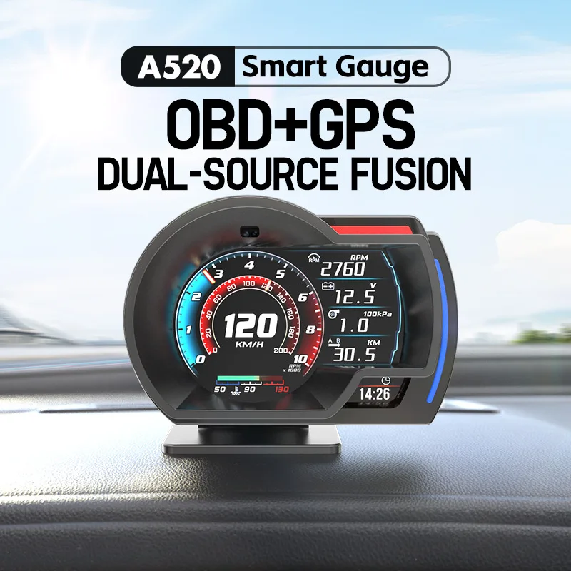 Suitable for New Hot-Selling GPS Dual-Mode Driving Computer HUD Head-Up Display OBD Car Instrument Slope Meter