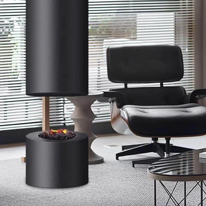 

Custom Hanging Fireplace Suspended Ring Cylinder Art Alcohol 3D Atomization Electronic Simulation Furnace Flame Decorative House