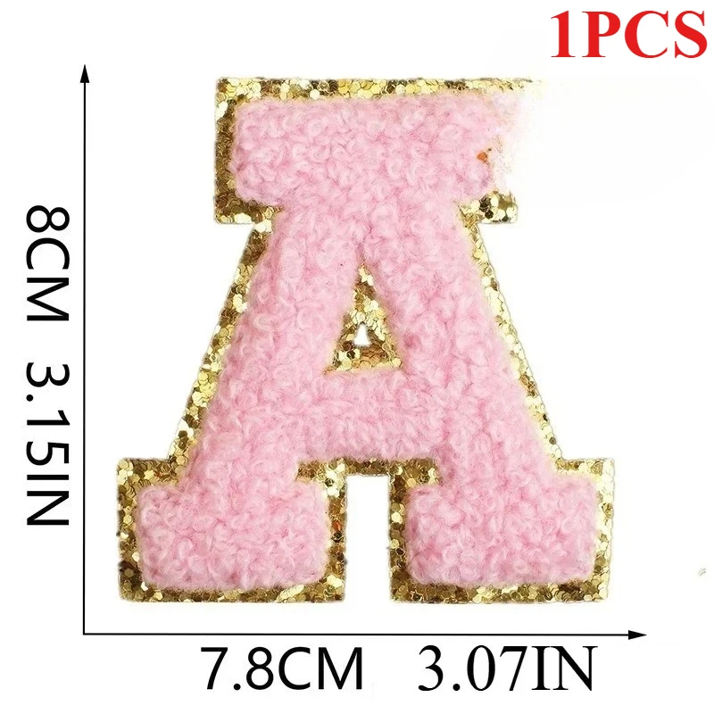 1PCS/Bulk 8cm Roze Engels Brief Patch Sticker Geborduurde Doek Kleding Kunst, Ambachten & Naaien DIY Kleding Naaien levert