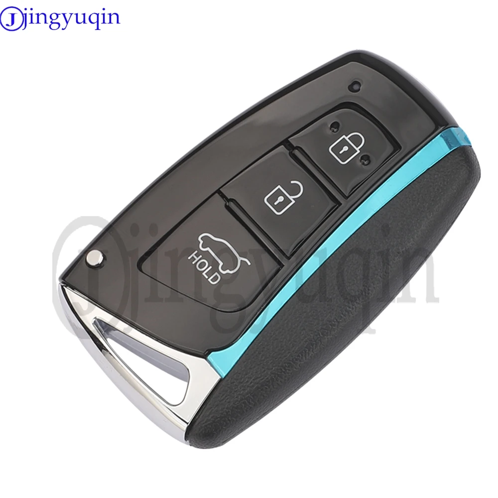 jingyuqin Smart Key Case 4 Buttons For Hyundai IX45 Grand Genesis Santa Fe Equus Azera Remote Control Key Shell Smart Fob