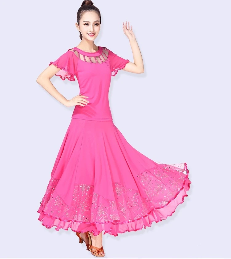 Conjunto de falda grande personalizada para danza moderna de jazz para mujer, traje de competición profesional para actuación de baile de salón, vals, tango