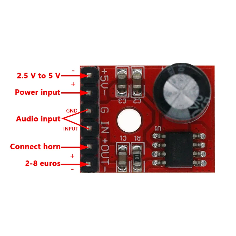 5128 Amplifier Board 5W Class D Digital Amplifier Board Mono Audio Module Low Distortion VS88715V DC2.5-5.5V LTK5128 Class AB