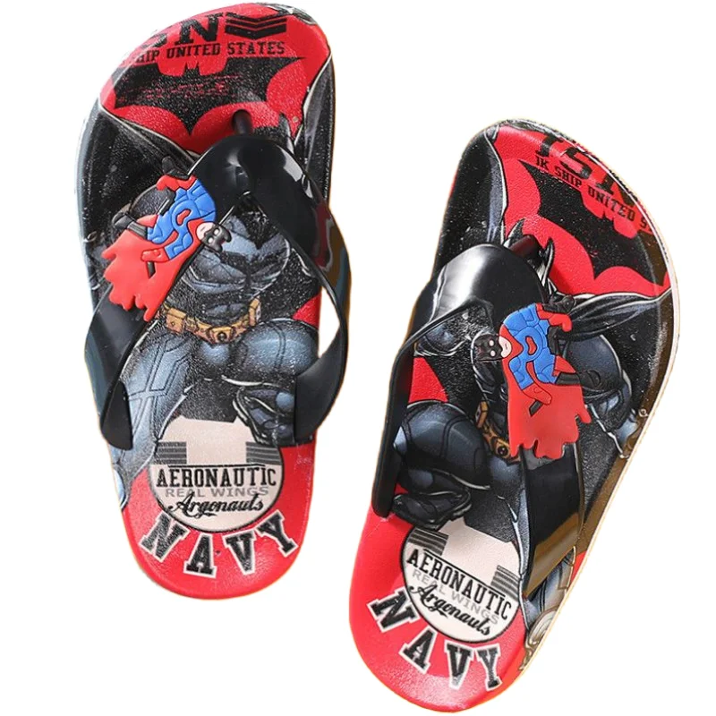 Marvelanimation peripheral creativeflip-flops summer indoor home soft bottom clip toes personality iron man sandals and slippers