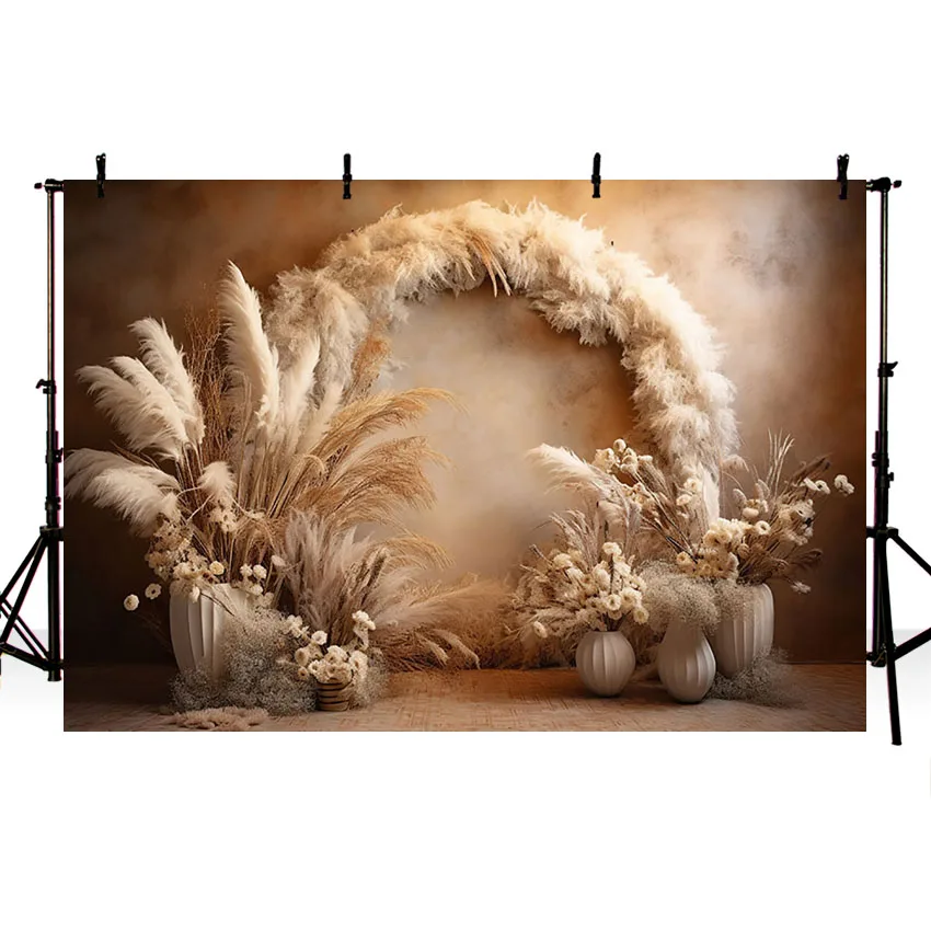 Mehofond Photography Background Retro Boho Floral Pampas Kid Birthday Party Wedding Pregnant Portrait Decor Photo Backdrop Studi