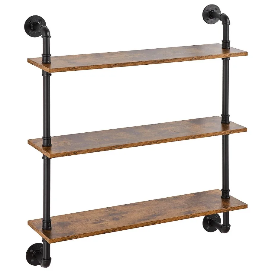 

Industrial Pipe Shelf 3 Tier 32x7.87in WallMount for Kitchen Bedroom