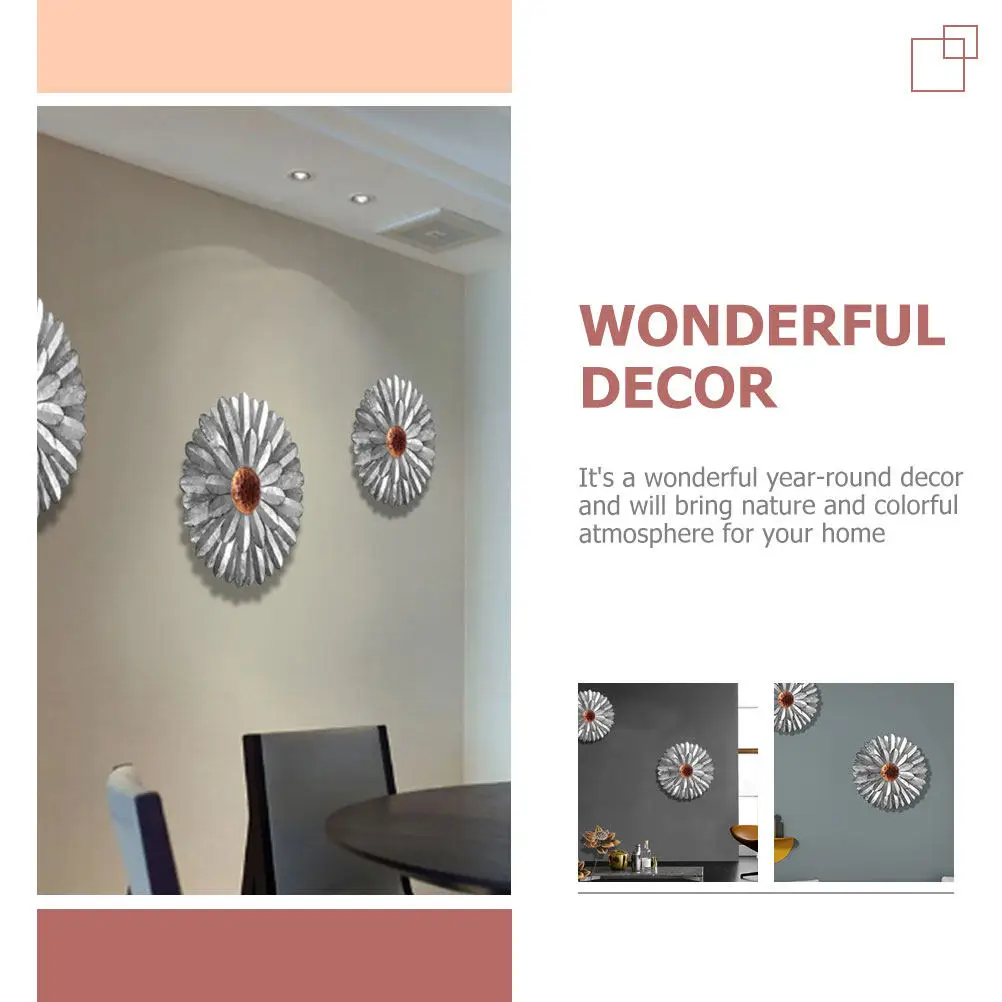 

Металлическое настенное украшение в форме цветка, подвеска для интерьера, декоративный элемент для дома и улицы