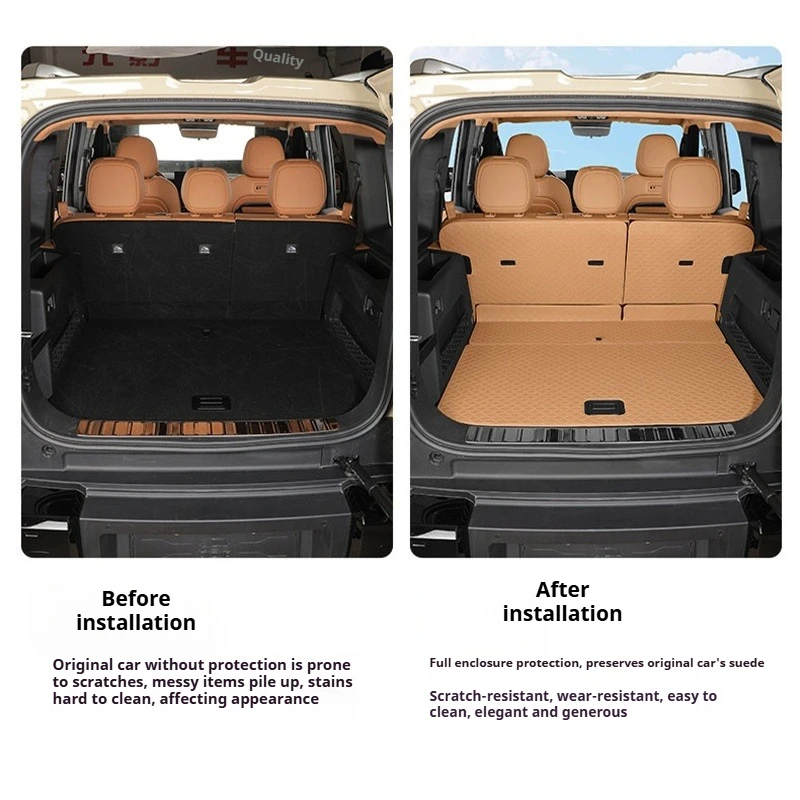 For Chery iCAUR V27 Car Leather Trunk Mat Original Car color Waterproof Wear-Resistant Trunk Dedicated protection Interior pad