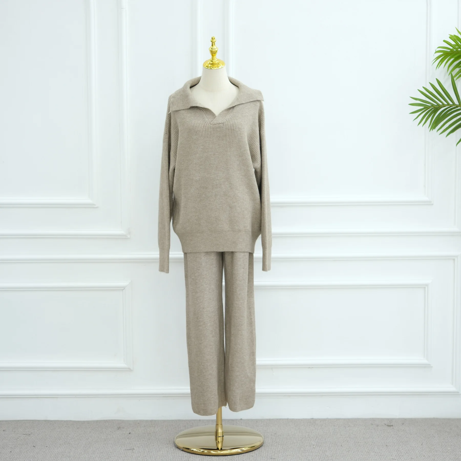 2PCS Dick Gestrickte Pullover Frauen Muslimischen Set Top Hosen Anzug Trainingsanzug Islam Kleidung Abaya Kleid Kaftan Femme Musulmane Ensembles