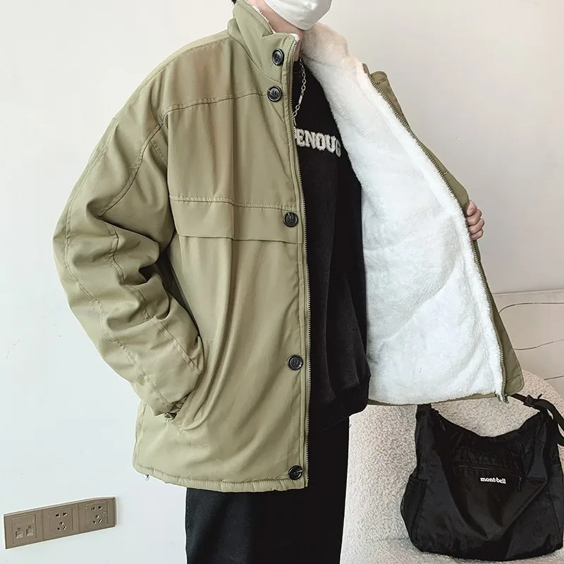 Bla American Sle Thiened معطف شتوي من القطن Jaet للرجال مبطن بفرو الضأن معطف داخلي طويل Sve #2