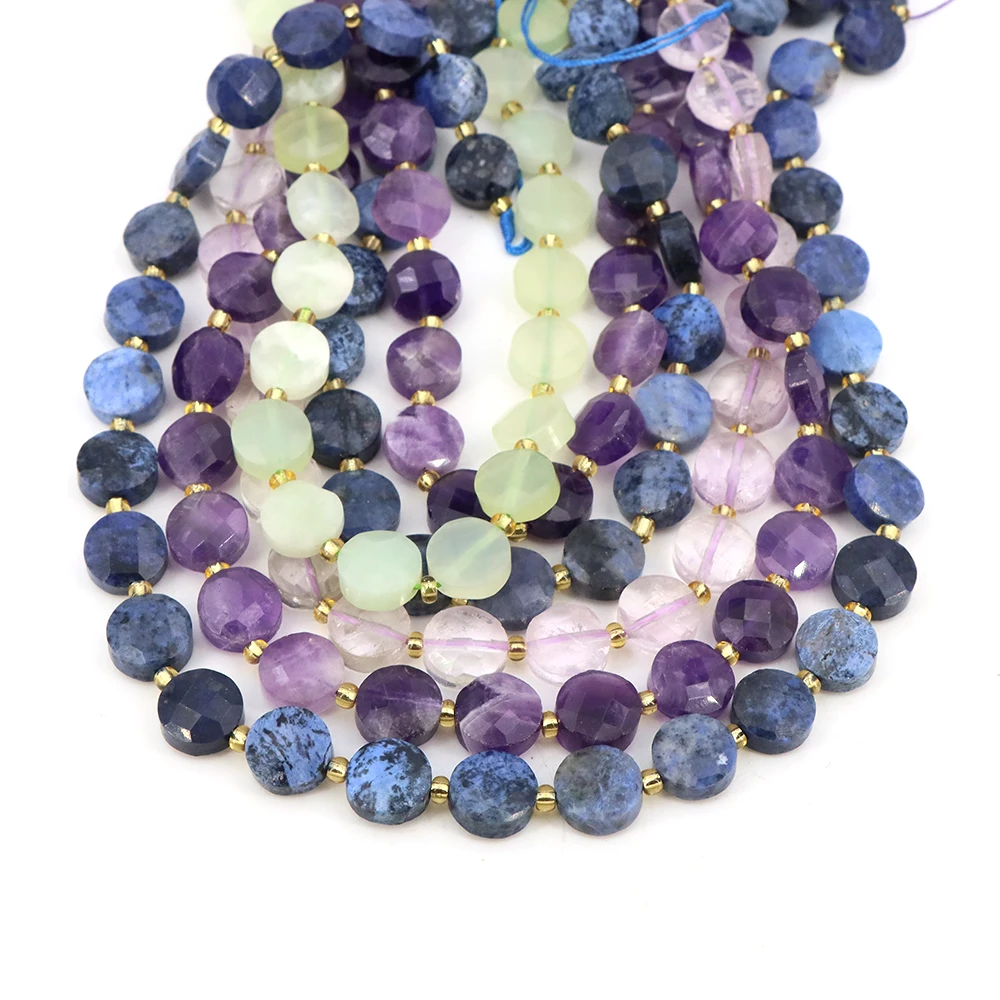 10mm Faceted Coin Beads Natura - Jewelry Making Gemstones ulasan dan harga