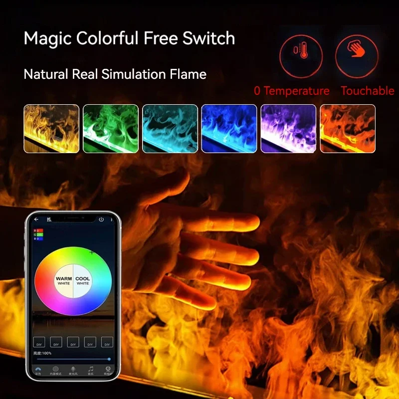 180cm 70.87inch Smart Home Vapor Fireplace for Living Room LED Simulated Flame 3D Steam Electric Fireplace TV Stand Электрокамин