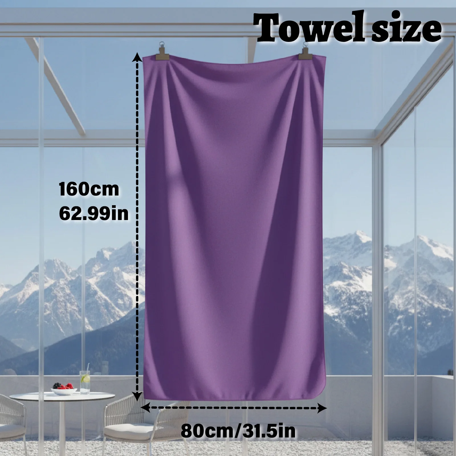 Purple Orange Beach Towel, Quick Dry Sand-resistant Bath Sheet_voghion.com