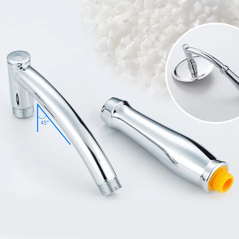 Shower Head Extension Arm Hand Hold Adjustable Extender Angled Shower Arm Kit Chrome Sprinkle Parts For Bathroom