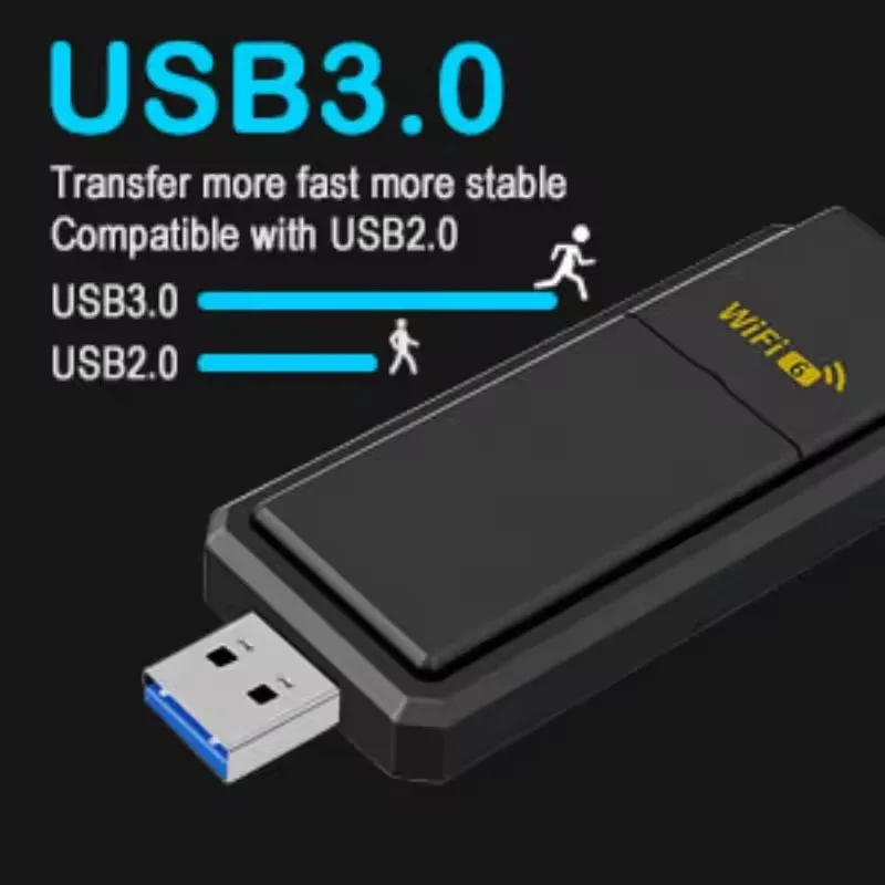 Adaptador de red inalámbrico para PC, 1800Mbps, sin controlador, WIFI, 6 tarjetas, adaptador USB de doble banda, receptor, transmisor, tarjeta Gigabit 2,4/5G