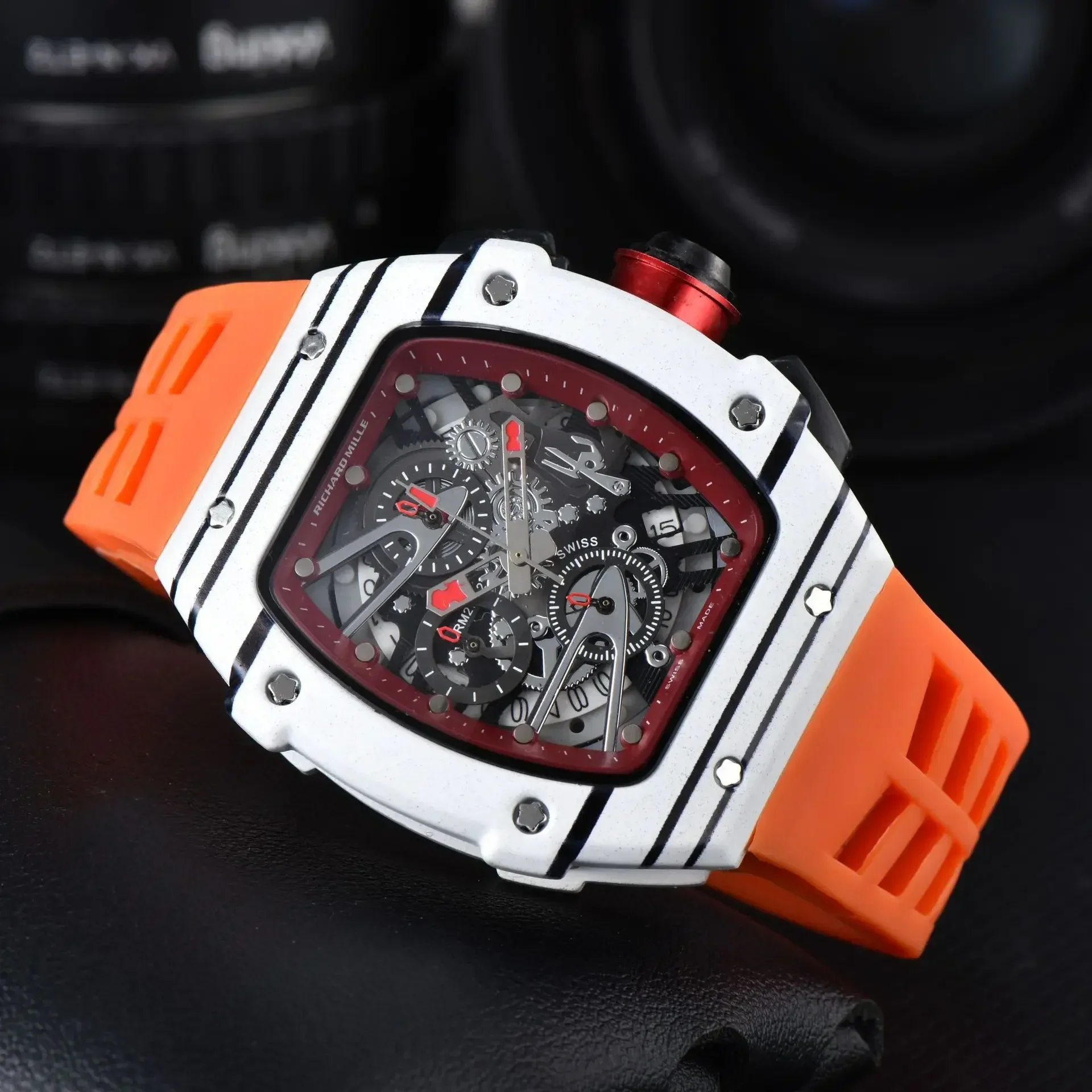 2025 nuevo reloj de pulsera masculino automático hueco informal, reloj mecánico de cuarzo de lujo a la moda para hombre, calendario resistente al agua