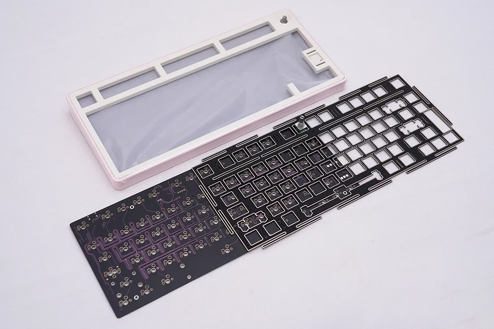 Kit de teclado mecánico TN75sr2 TN75, carcasa de aluminio anodizado CNC, Kit de juntas electroforólicas tipo C a través de placa PCB FR4 de 1,2mm