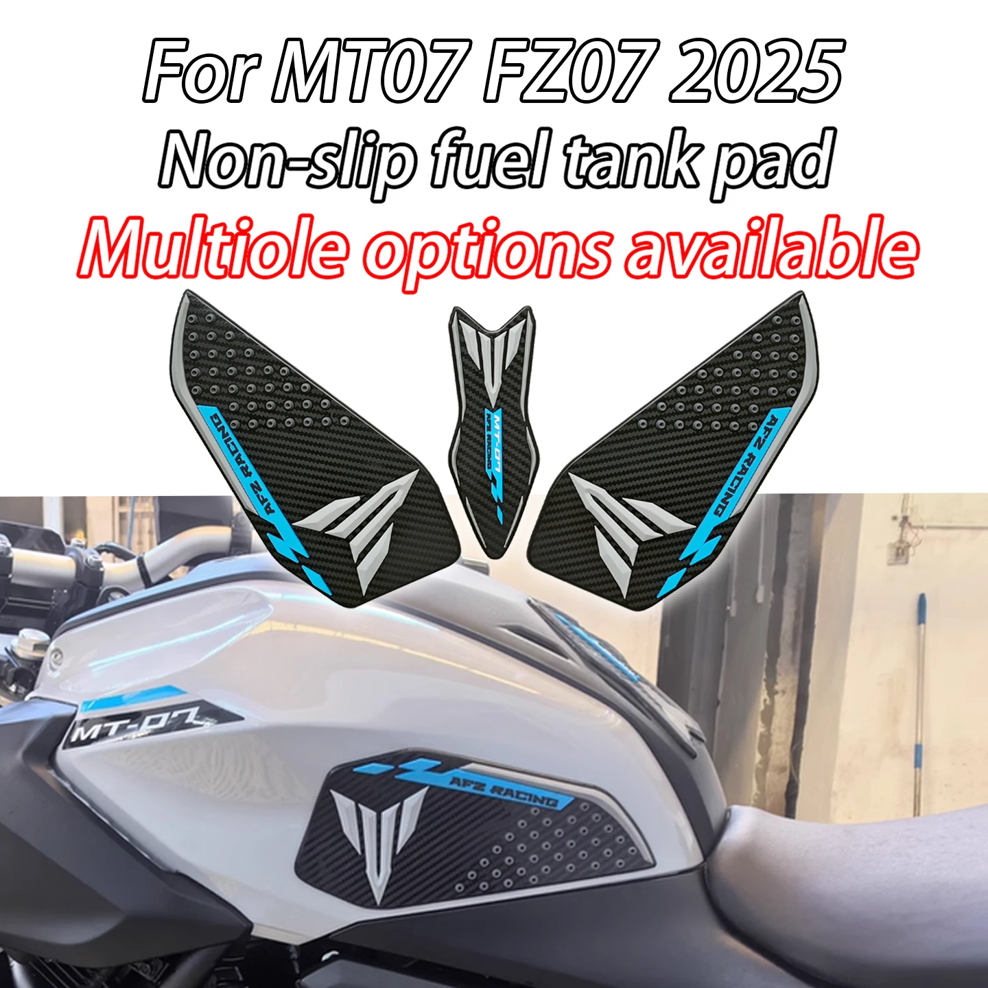 

Для Yamaha 2025, новинка MT-07 MT07 FZ07, аксессуары для мотоциклов, тяговые накладки на бак, резиновые наклейки на бак, устойчивые к царапинам боковые наклейки