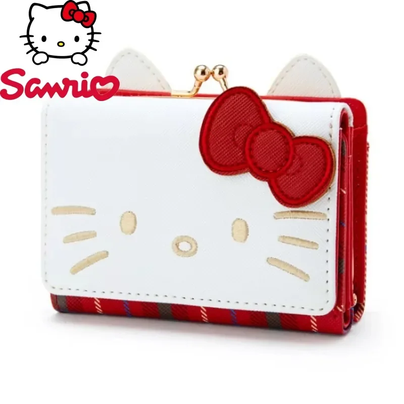 

Новинка женский кошелек Sanrio, Hello Kitty роскошный брендовый женский кошелек Zero модный короткий кошелек 3D для девочек высокое качество