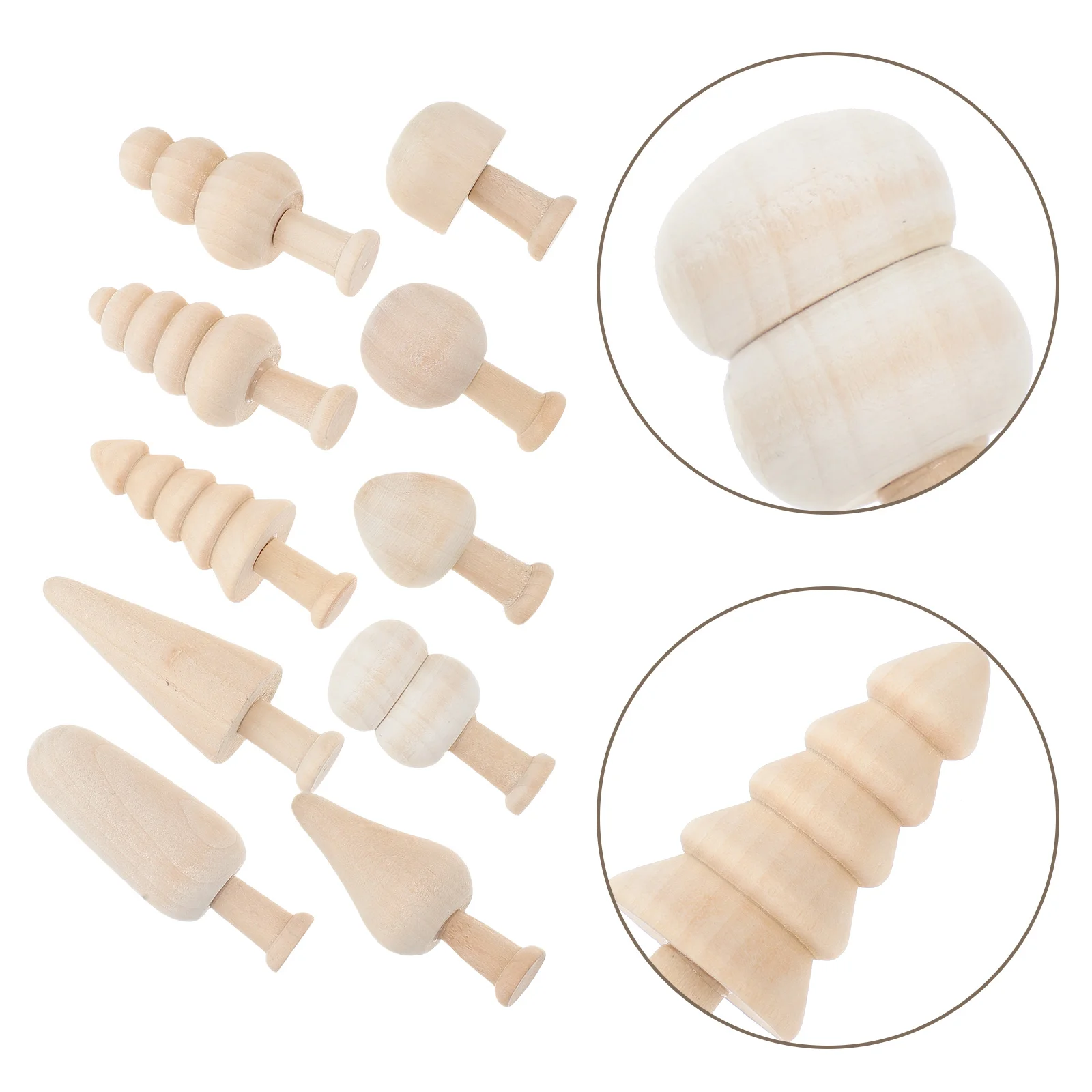 20 piezas de juguetes de madera pintados, manualidades DIY, adornos de plantas de árbol de Navidad, Mini decoración para niños, artesanías de setas de Halloween