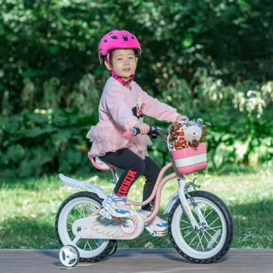 Princess Girls Bike 12 14 16 18 20 Inch Bicycle with Basket for Age 3-12 Years Pink Lightweight Aluminum Frame Easy to Ride