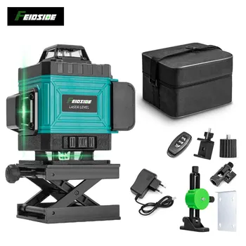 FEIDSIDE 16/12 lines 4D laser level green line SelfLeveling 360 horizontal and vertical super power laser level green beam