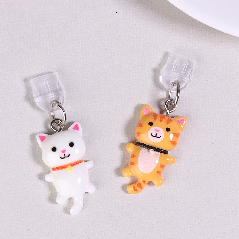 

New 1Pcs Cute Cartoon Cat Dust Plug Phone Lanyard Type-C Mobile Phone Dust Plugs Universal Charging Port Protectors Dustplugs