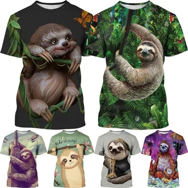 

Lovely Sloth 3D Printed T Shirts For Men Women Kids Tops Tees Casual Short Sleeve Animel Pattern Breathable Comfortable T-shirts