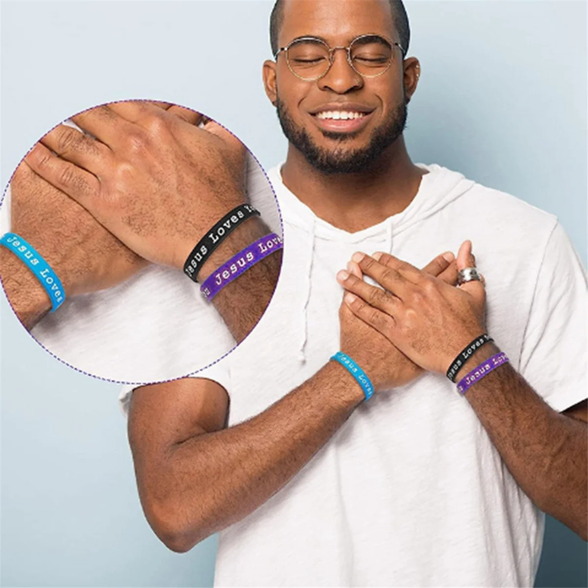 

ABJQ 36 шт., силиконовые браслеты «Иисус любит тебя», красочные резиновые браслеты, христианские силиконовые браслеты для взрослых и молодежи