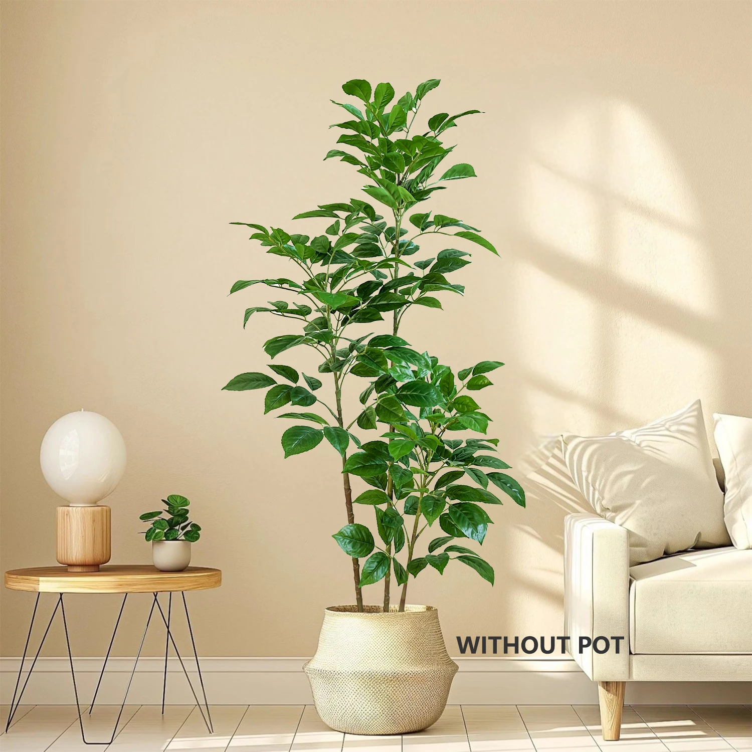 4PCS 4-8ft high Artificial happiness tree plant fake plant plastic leave realistic indoor faux plant tree for home office decor