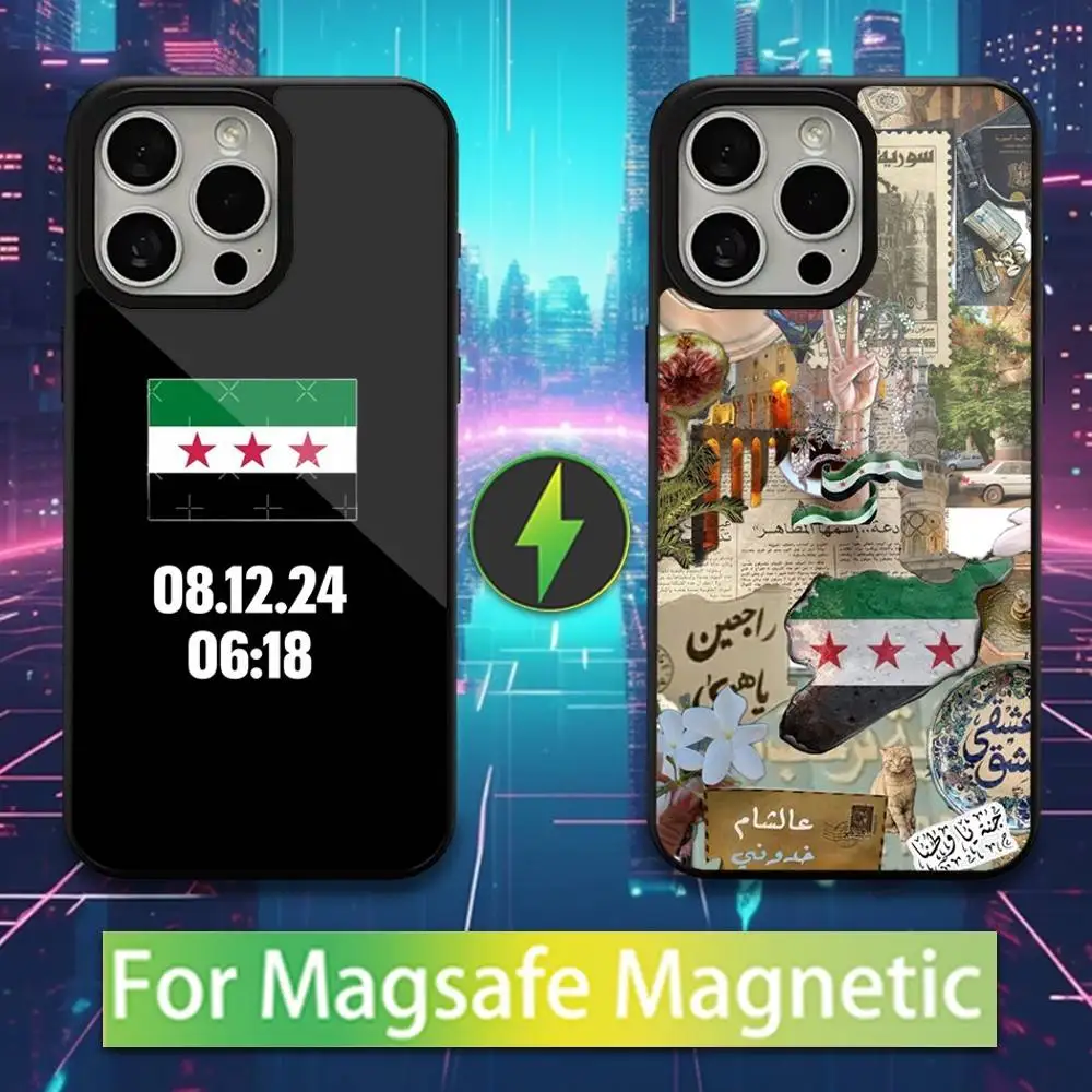 

Emblem Syrian Flag National Case For iPhone 16,15,17,14,13,12,11,Pro,Max,Plus,Mini,Magsafe,Magnetic Wireless Charging Case