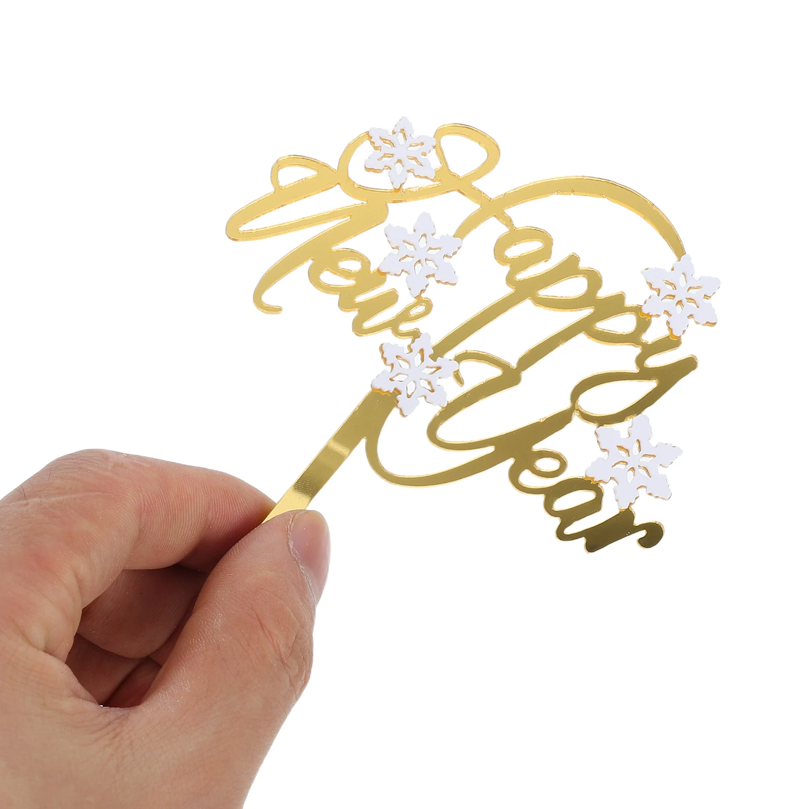 

10 Pcs Acrylic Cake Insert Cards Food Grade Safe New Year Letters Birthday Party Decoration Supplies Lightweight Small Size