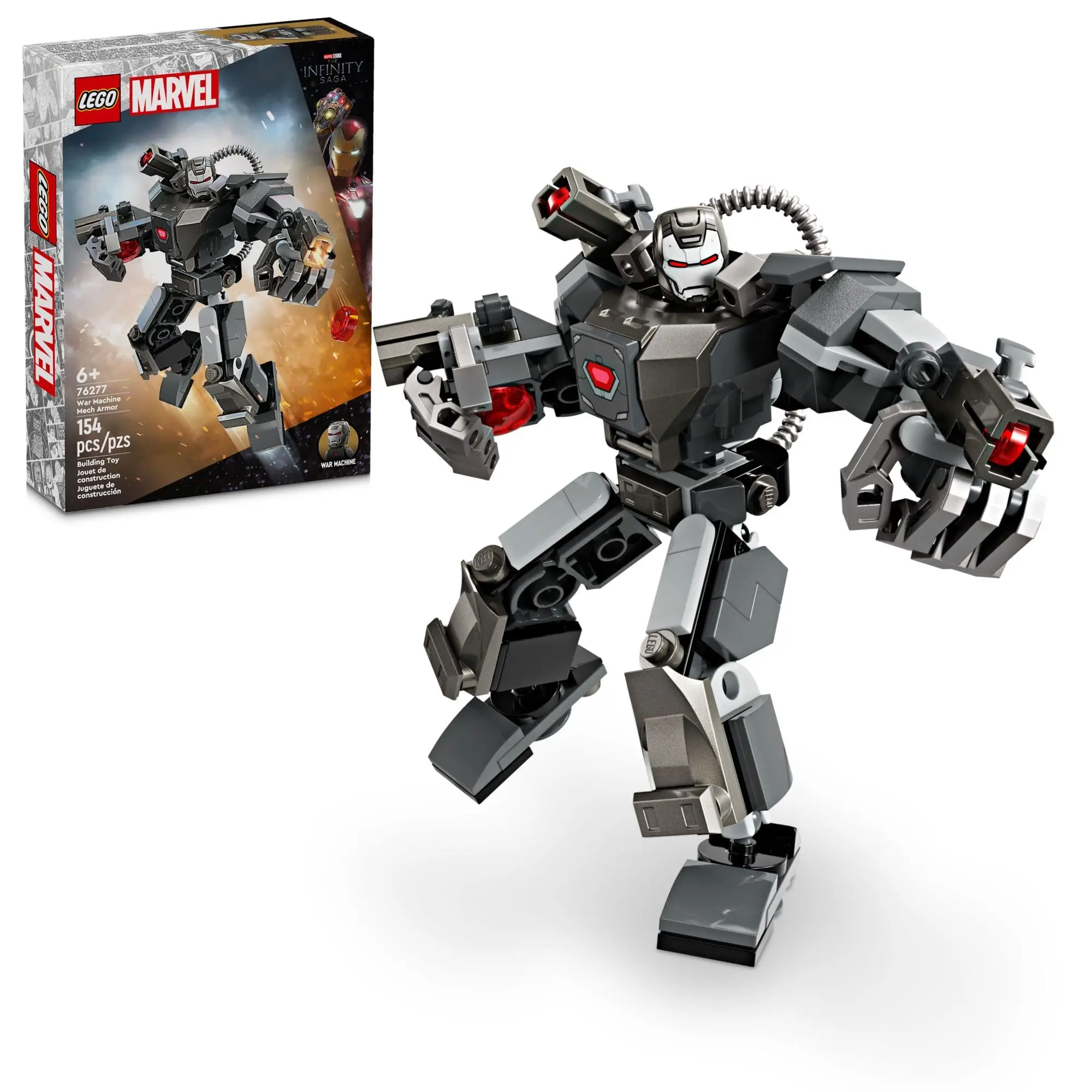 LEGO LEGO Marvel War Machine Mech Armor, Marvel Action Figure Toy with 3 Stud Shooters, Legendary Character in the MCU, 76277