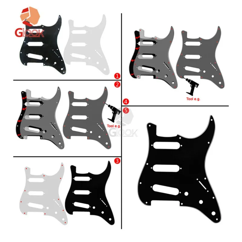 Non-porous Electric Guitar Guard STSQ Panel Front Cover No Edge Hole DIY Guard Musical Instrument Accessories