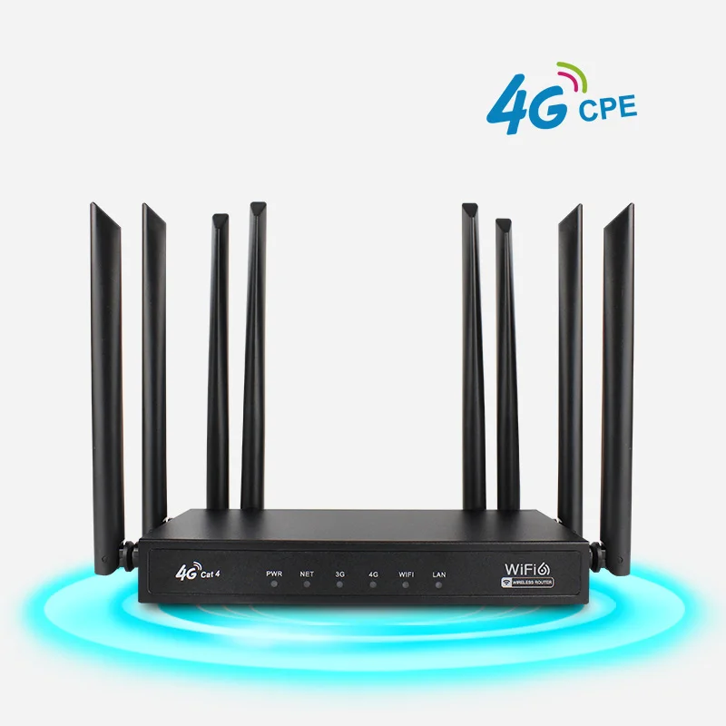 عالية الجودة الصناعية 8-هوائي أسود قذيفة معدنية تمديد هوائي 4G Lte Cpe 4G واي فاي 6 أجهزة توجيه بطاقة Sim للمنزل مكتب #6