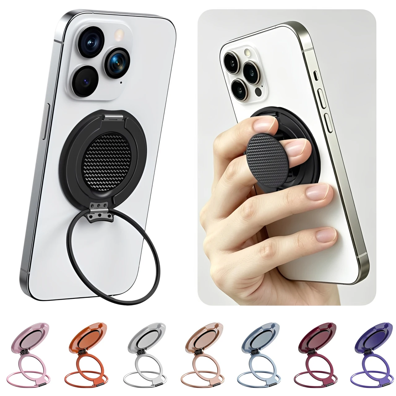 Mobile Phone Ring Finger Holder Socket Magnetic Folding Cellphones Stand Finger Ring Holder Rotation Universal Phone Stand