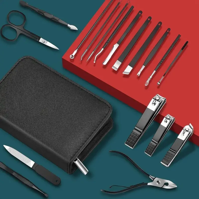 9/18 stücke Nagel knipser Maniküre-Werkzeugset, mit tragbarem Reisekoffer, Nagel haut zangen und Cutter-Kit, profession elle Nagel knipser