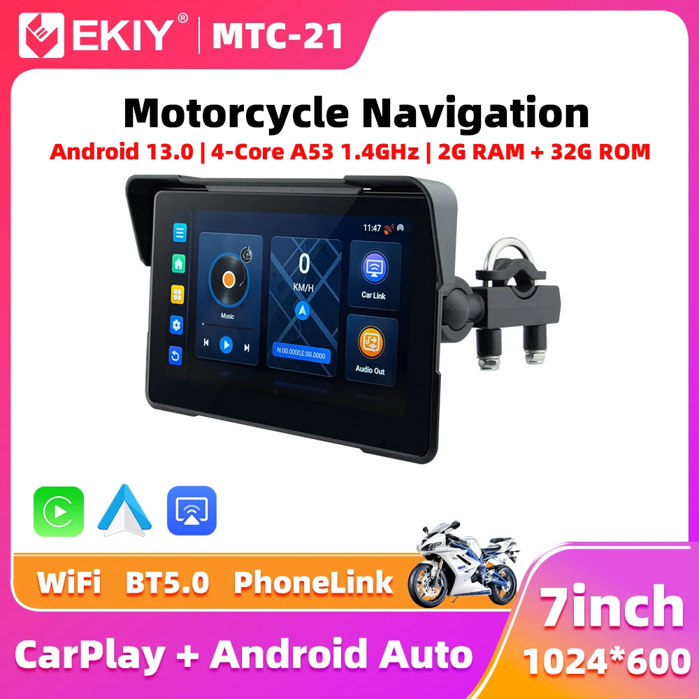 EKIY-CarPlay sans fil pour moto, Android 7.0, Auto, Portable, Digital, Moto Prada Board, Navigation GPS, Écran d'affichage, 13.0"