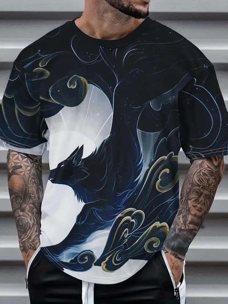 

Men's T-shirt Plus Size 3D Printed Casual Loose and Fashionable Short Sleeved T-shirt, Comfortable and Breathable，outdoor Sports