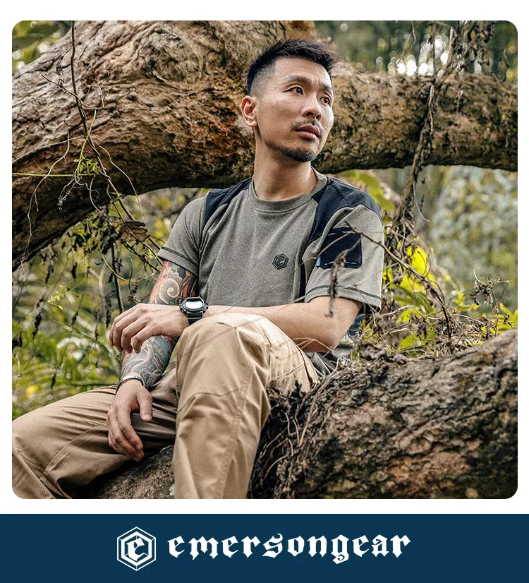 Emersongear Blue Label Tactical Shark Fin Funktionelles Sport-T-Shirt Kurzarm-Shirt Oberteil Feuchtigkeitsableitend Schnelltrocknend Leicht für Outdoor-Aktivitäten – Detail 11