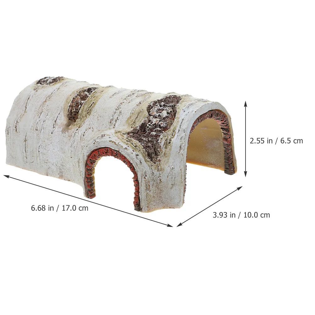 Simulation Tree Trunk Hollow Resin Fish Tank Decor Reptile Hideout Aquarium Ornament Artificial Landscape Stump Wear-Resistant