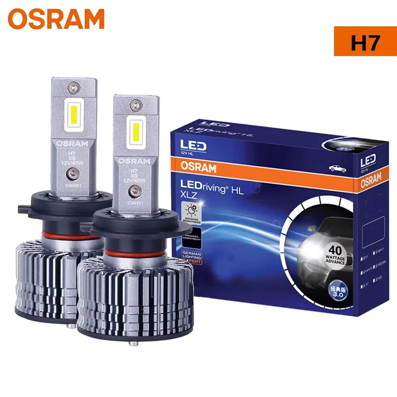 OSRAM Genuine XLZ CLASSIC 3.0 H7 LED Car Headlight Bulbs  12V 40W Super Bright 6000K Pure White Auto Fog Light Lamps 1 Pair