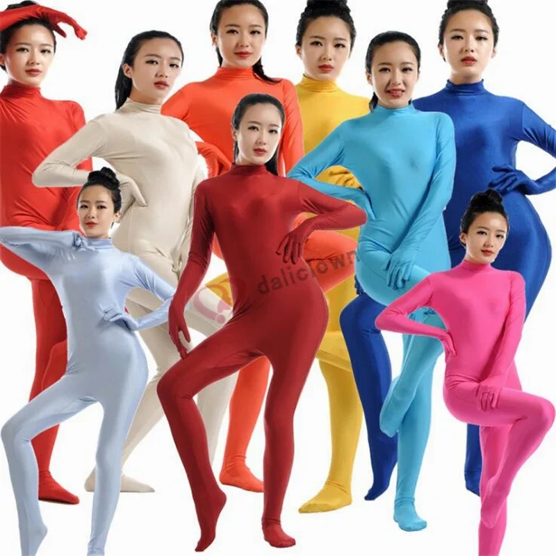 Tuta aderente per la pelle intera Zentai in spandex per adulti, costume Zentai unisex per donna, abbigliamento da ballo unitard